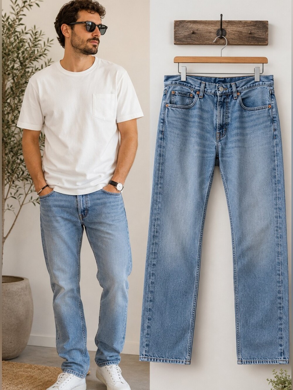 Levi’s 505 Men’s Straight Leg Jeans W32 L30 Light Wash Blue Stretch